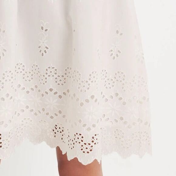 NWOT Madewell White Eyelet Lattice Dress Size 0 - Picture 3 of 9